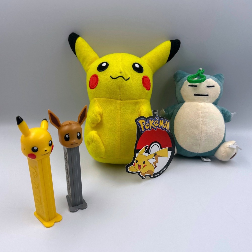 Pokemon Lot of 4 Pikachu Snorlax Evee PEZ Candy Dispenser Collectibles